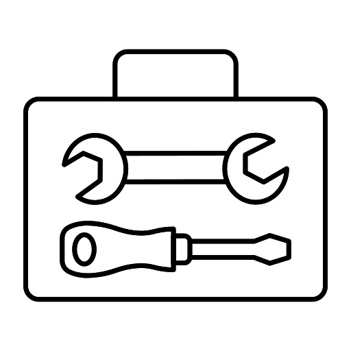 Tool box screwdriver wrench technical service icon