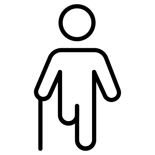 Disabled disabled people walking stick icon