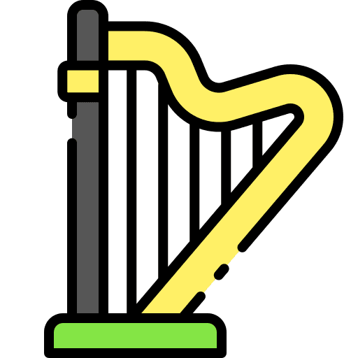 Harp music and multimedia classical lyre icon