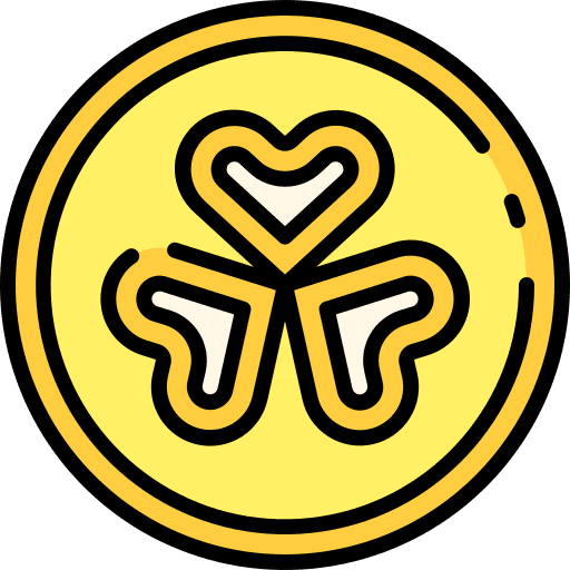 Coin shamrock coin saint patrick icon Coin shamrock coin saint patrick icon