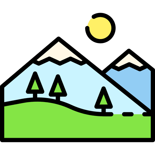 Highland mountain island ecology and environment icon Highland mountain island ecology and environment icon
