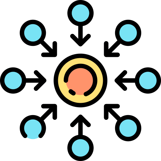 Centralized cryptocurrency coin business and finance icon