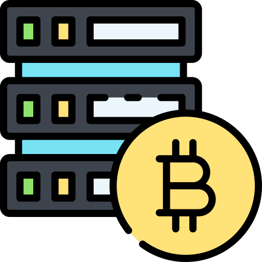 Database hosting data server blockchain icon