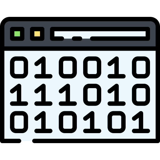 Binary code monitor binary code seo and web icon