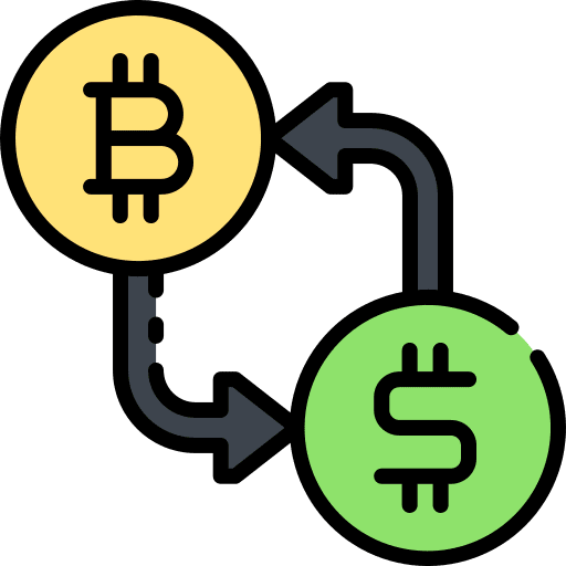Exchange cryptocurrency dollar currency icon
