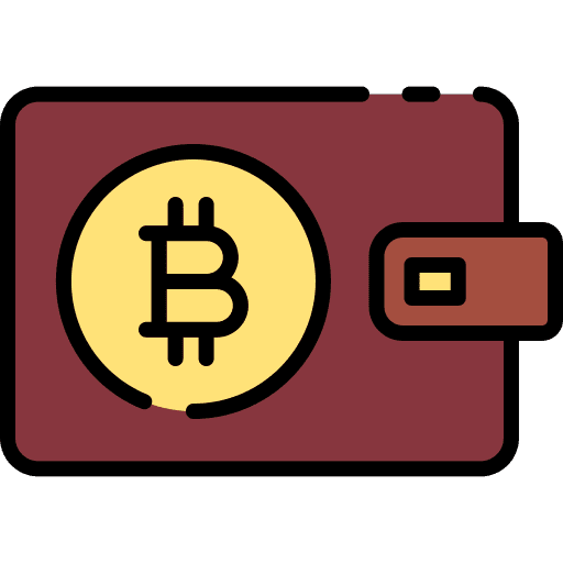 Wallet pocket commerce and shopping crypto wallet icon