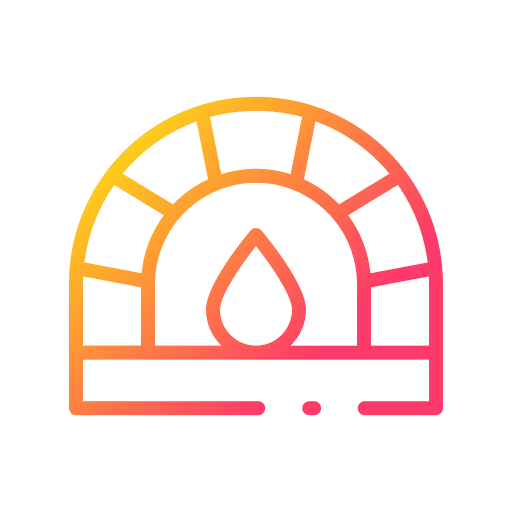 Stone oven pizza cooking food and restaurant icon