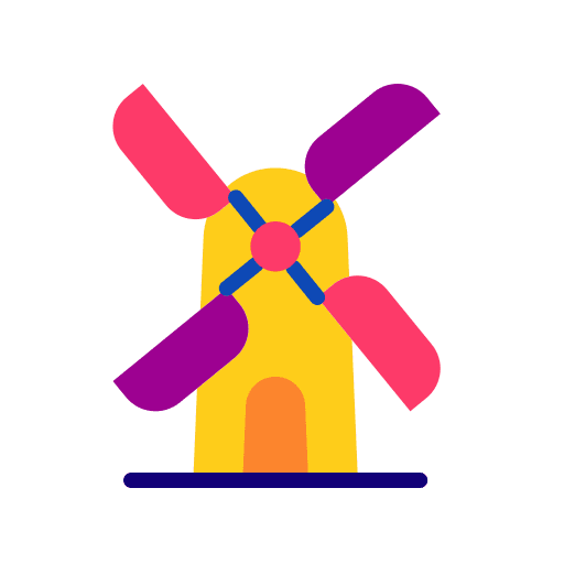 Windmill wind energy farming and gardening farm icon Windmill wind energy farming and gardening farm icon