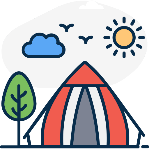 Summer camp tent camping holidays icon
