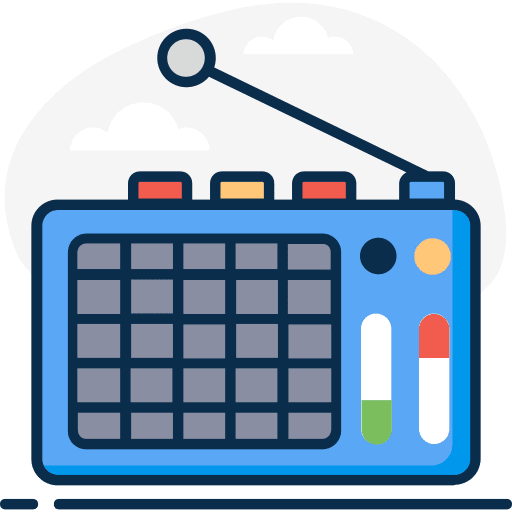 Radio radio news music and multimedia icon