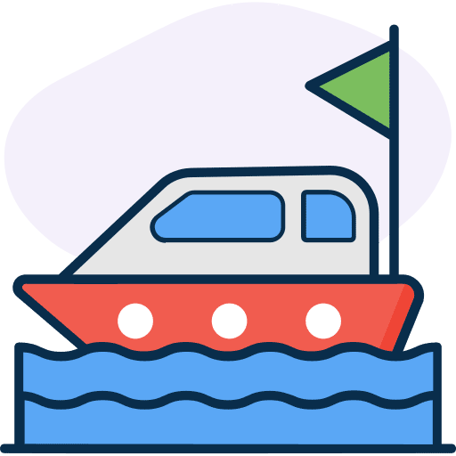 Sea transportation container ship delivery boats icon