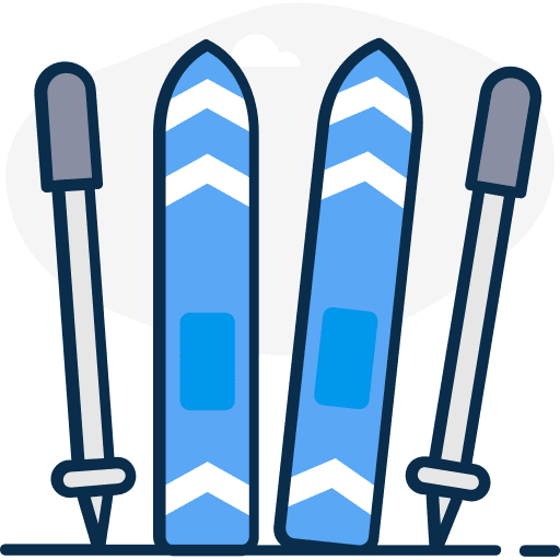Skiing equipments adventure sports winter snow icon Skiing equipments adventure sports winter snow icon