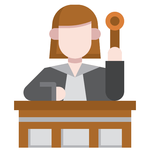 Judge attorney professions and jobs user icon
