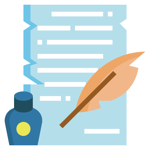 Law document law feather pen icon