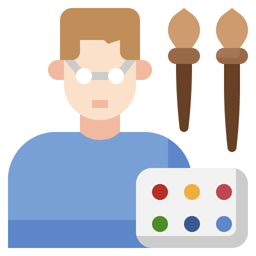 Artist professions and jobs artist creativity icon