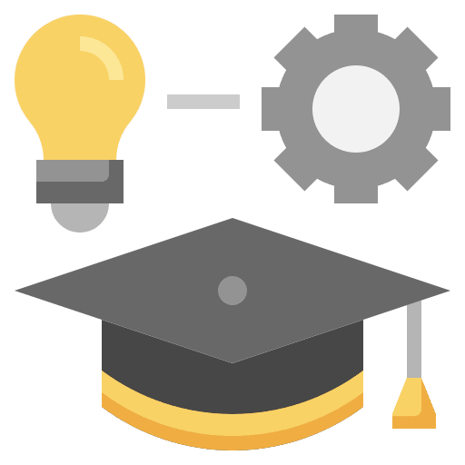 Education cog student graduation hat icon Education cog student graduation hat icon