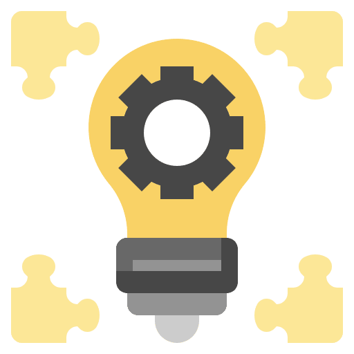 Solution light bulb combination invention icon Solution light bulb combination invention icon