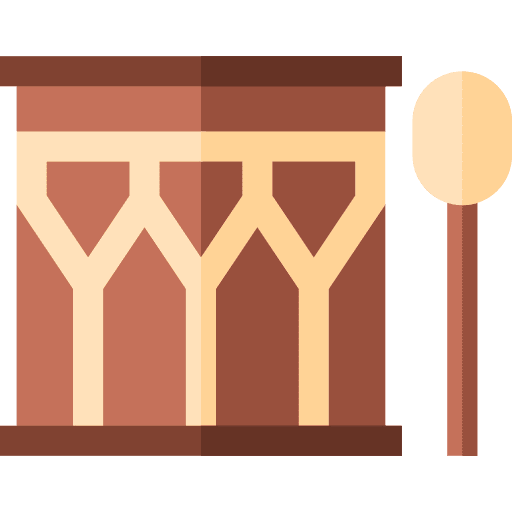 Drum music and multimedia percussion instrument drumstick icon Drum music and multimedia percussion instrument drumstick icon