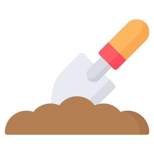 Digging shovel digging soil icon