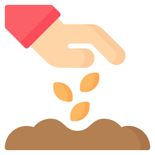 Planting planting seed hand icon