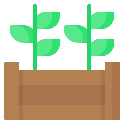 Raised bed leaf farming and gardening wooden icon