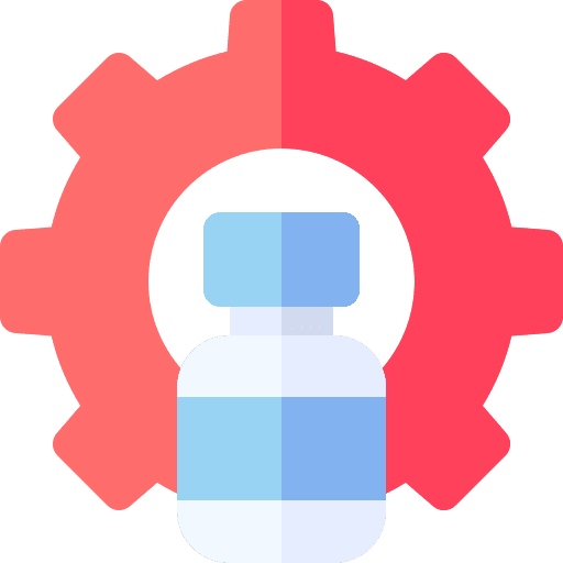 Development cogwheel development syringe icon
