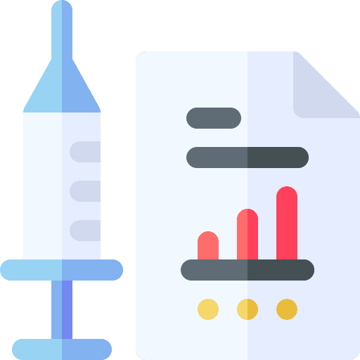 Statistics vaccination rate graph icon Statistics vaccination rate graph icon