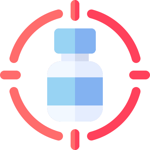 Target healthcare and medical research objective icon