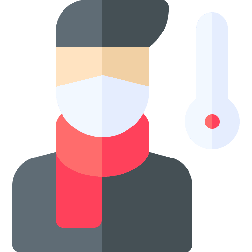Fever cold temperature infection icon Fever cold temperature infection icon