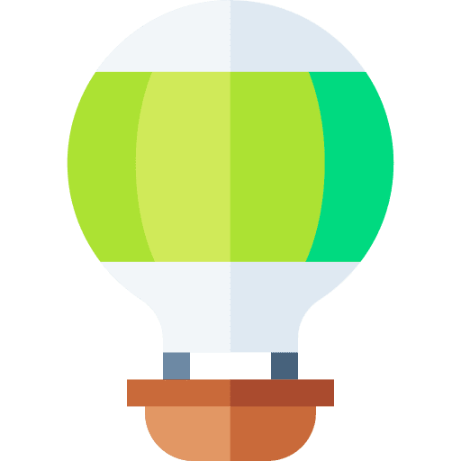 Hot air balloon transportation fly travel icon