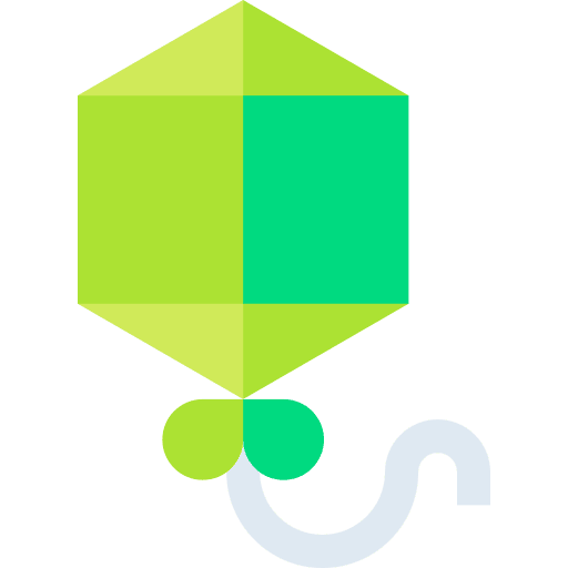 Kite childhood hobbies and free time fun icon