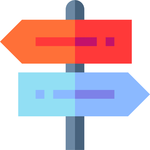 Road sign left orientation right icon