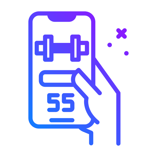 App sports and competition fitness hand icon