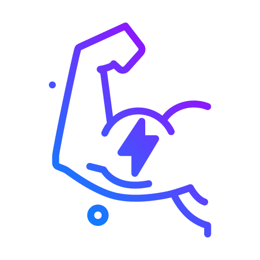 Power muscle sports and competition arm icon