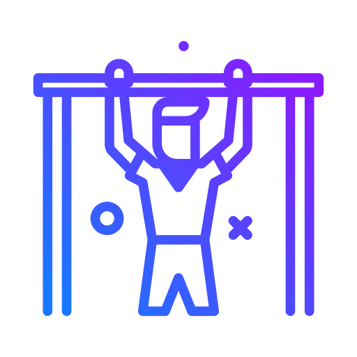Body weight sport wellness pull up bar icon
