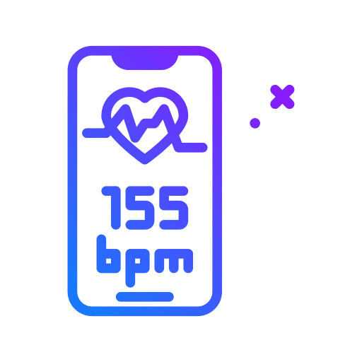 Heart beating smartphone sports and competition app icon