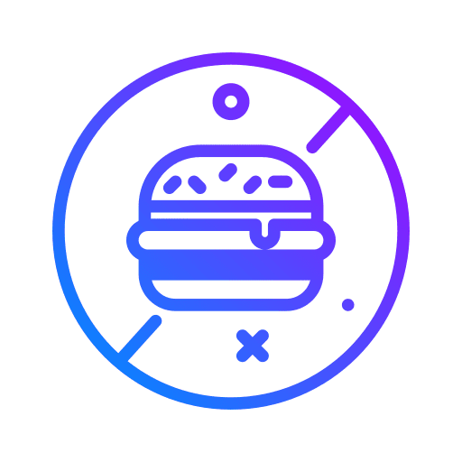 No fast food diet burger signaling icon