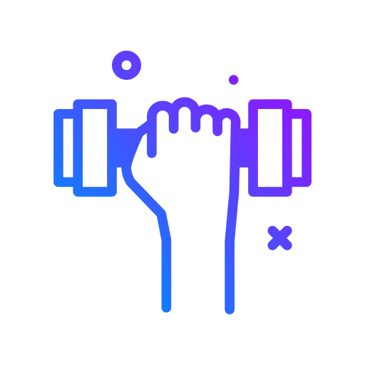 Weight training hand gym icon