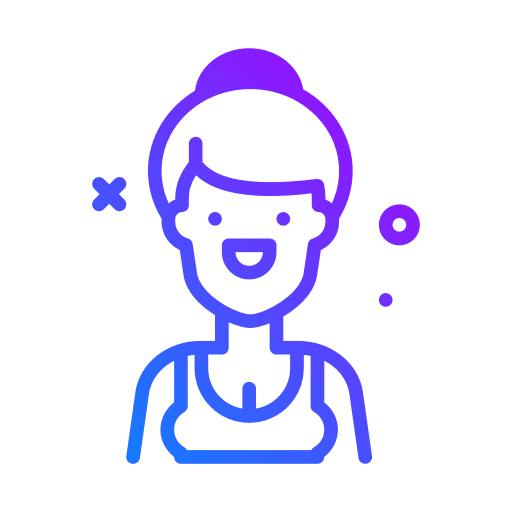 Woman caucasian user exercise icon