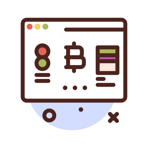 Browser stats business and finance cryptocurrency icon