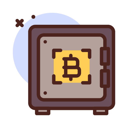 Crypto vault bitcoin business and finance money icon