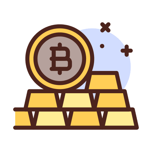 Gold bars business and finance bitcoin cryptocurrency icon