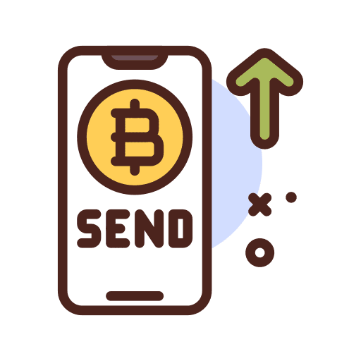 Send payment method smartphone cryptocurrency icon