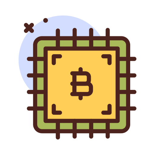 Chip cryptocurrency electronics bitcoin icon