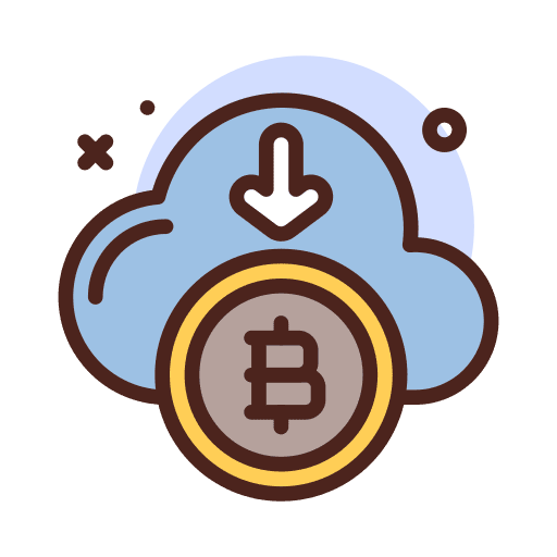 Cloud storage bitcoin cloud icon