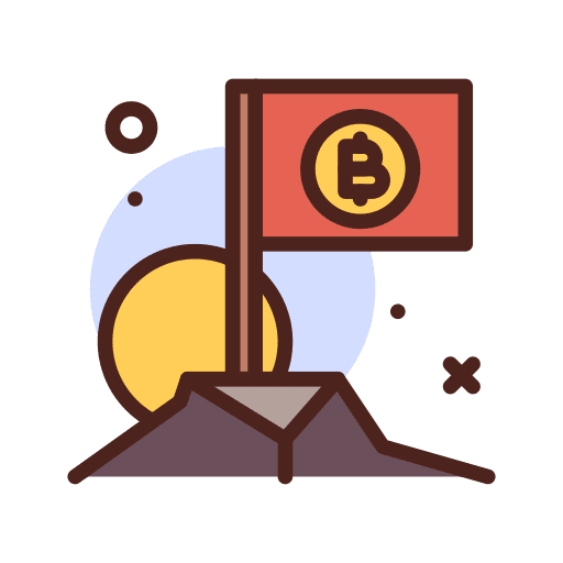 Flag conquer money digital currency icon