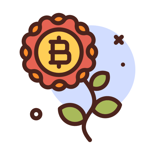 Flower growth plant digital currency icon