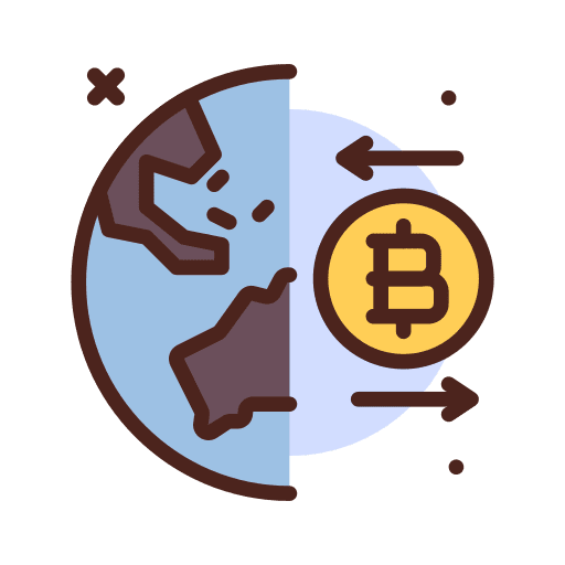 Globe globe bitcoin coin icon