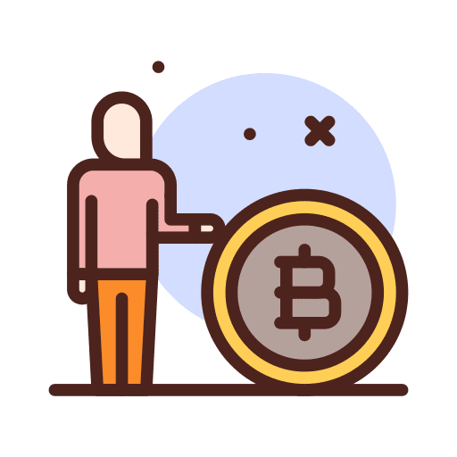 Bitcoin businessman digital currency money icon