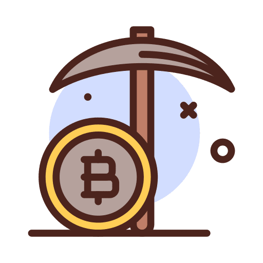 Mine coin pickaxe mine icon
